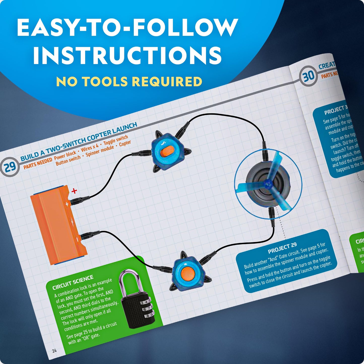 National Geographic Circuit Maker Kit - Electronics Kit For Kids With 40 Electrical Circuit Projects, Electric Circuit Stem Toy,