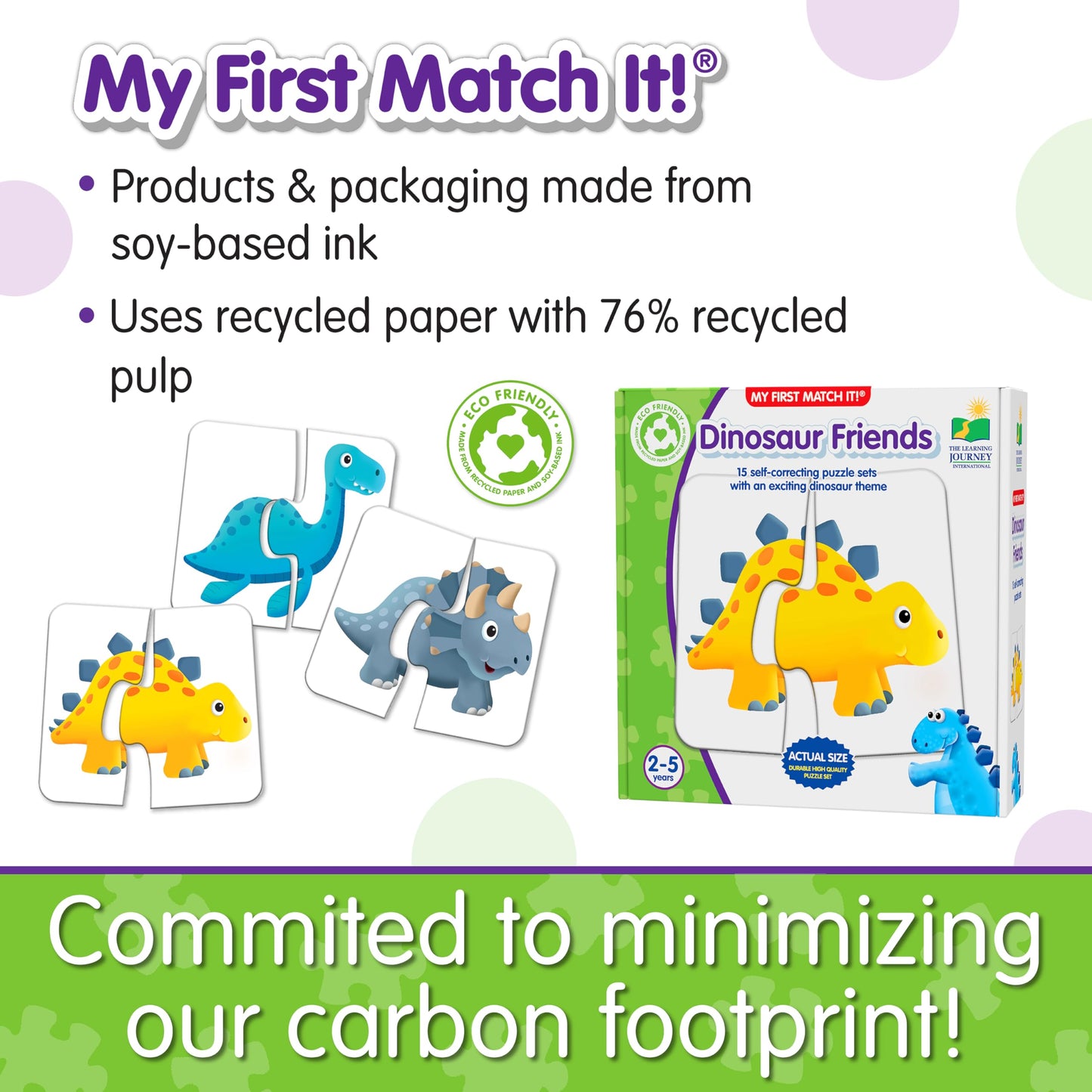 The Learning Journey: My First Match It - Dinosaurs - 2 Year Old Toys, Puzzles For Toddlers, Toddler Puzzle, Educational Toys For 2 Year Old - 15 Self-Correcting Matching Puzzles - Award Winning Toys