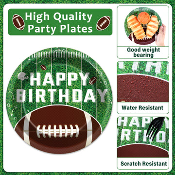 Qyeahkj 100 Pcs Football Party Supplies Set Football Birthday Plates And Napkins Sports Party Tableware Packs Decorations Sports