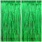 PatiCool Football Party Decorations Green Streamers - Thicken 2 Pack 3.2 x 8.2 FT - Tinsel Foil Fringe Curtains Party Backdrop f