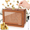 Homgaty Wooden Money Box Money Bank, Countdown Money Saving Box With 3000 Dollars Target, Money Box With Money Target And Numbers To Check For Boys Girls (3000 Usd)