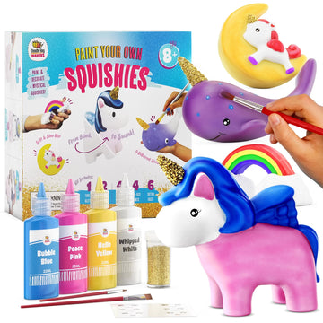 DOODLE HOG Unicorn Squishy Paint Set for Kids Ages 8-12, Unicorn Gifts for Girls 8-10, Arts and Crafts for Kids, Paint Your Own 