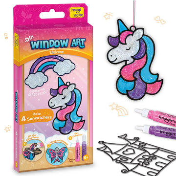 Imagimake Diy Window Art Unicorn | Glass Painting Kit | Art & Craft Kit For Girls | Perfect Birthday Return Gifts For Kids Ages 