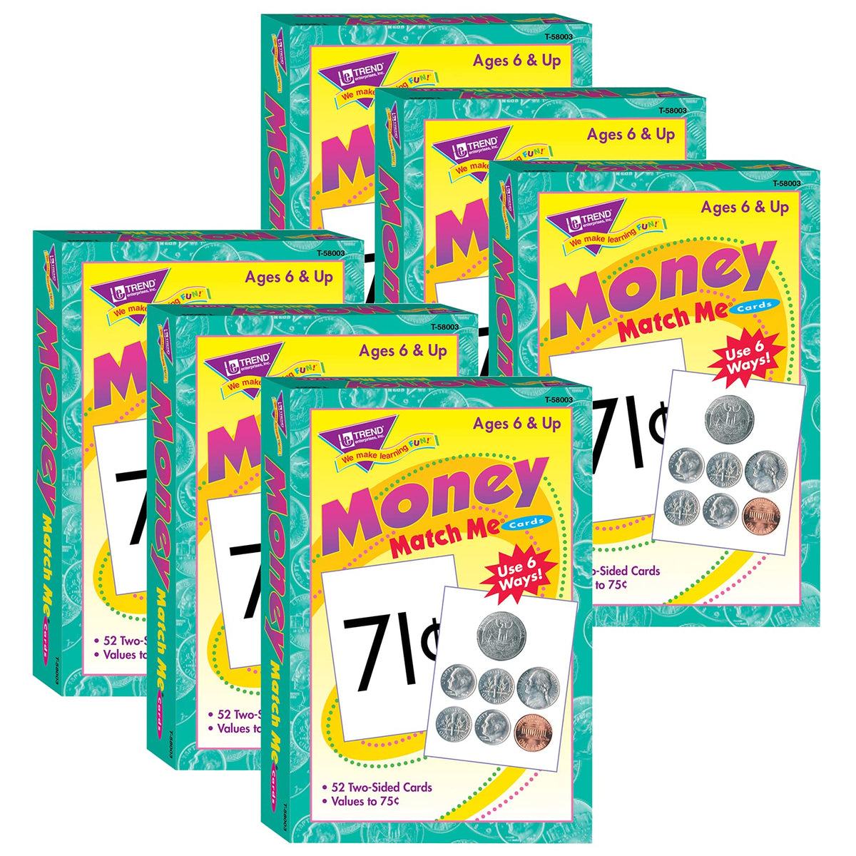 Money Match Me Cards, 6 Sets
