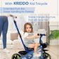 KRIDDO 2-in-1 Toddler Tricycle for Ages 18 Months to 5 Years Old - Extended Push Handle for Effortless Push, Gift Trike for Todd
