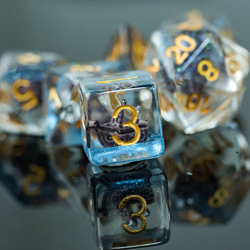 UDIXI Polyhedral DND Dice Set, Resin D&D Dice Filled with Sailboat for Dungeons and Dragons Role Playing Game(RPG),MTG,Pathfinde
