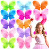 Noamus 12 Packs Butterfly Fairy Wings For Girls, Sparkle Princess Wings Bulk For Kids, Dress Up Glitter Costume Accessories For