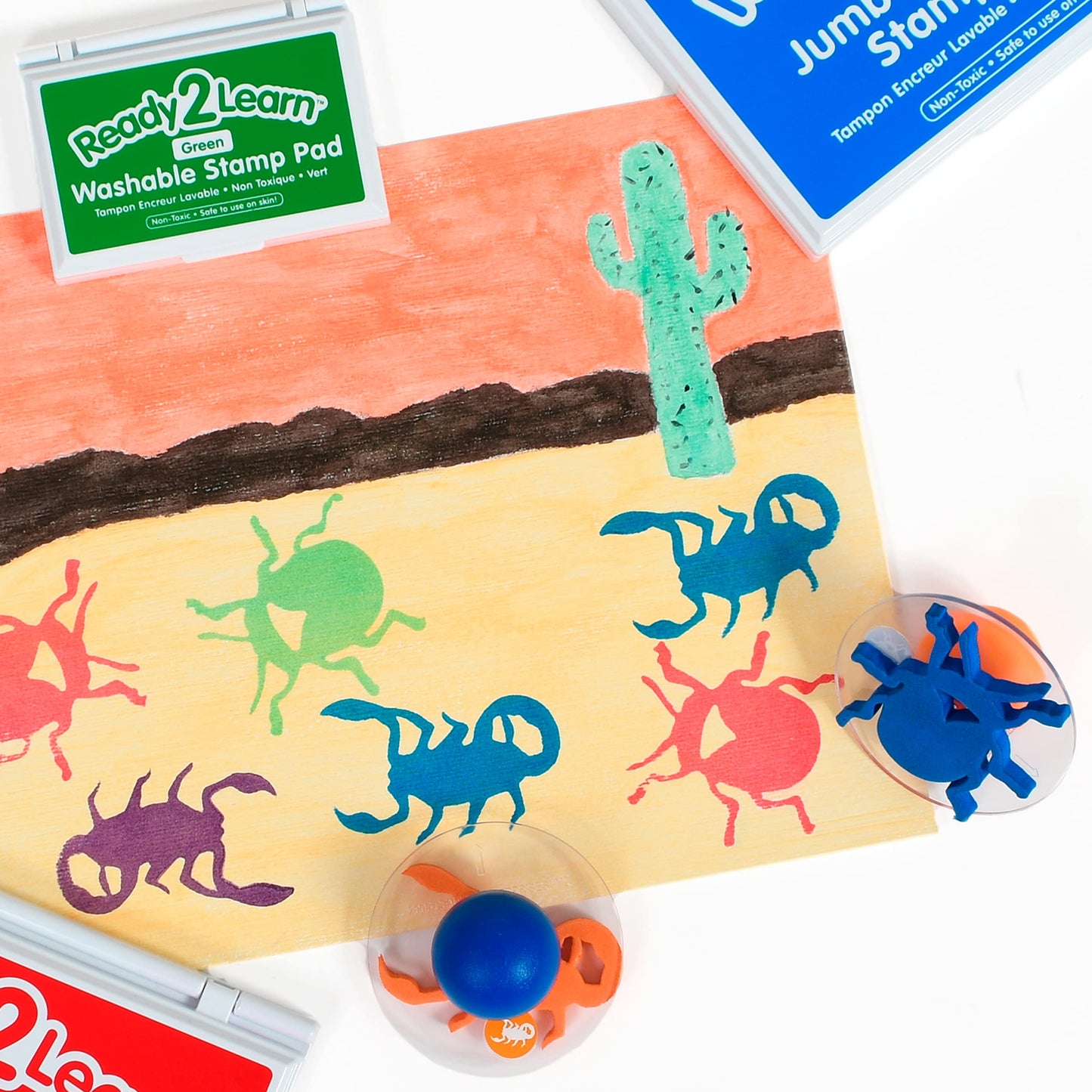 READY 2 LEARN Giant Stampers - Insects - Set 1 - Set of 6 - Easy to Hold Foam Stamps for Kids - Arts and Crafts Stamps for Displ