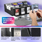 Uaono Trading Card Storage Box With Commander Display; 2400+ Deck Box For Mtg With Removable Cover; Toploader Card Case Fits Magic Tcg Ptcg Sports Cards; 24 Dividers, 4 Stoppers (Black, Grey)