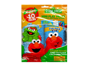 Bendon Sesame Street Mini Play Packs, Each with Mini Coloring Book, 2 Mini Crayons, and a Sticker,10-Pack (Sesame Street)