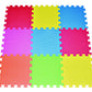 Poco Divo 9-Tile Multi-Color Exercise Mat, Solid Foam Eva Playmat, Baby Safety 9Sqft Soft Play Floor, Square Tiles Kids Interloc