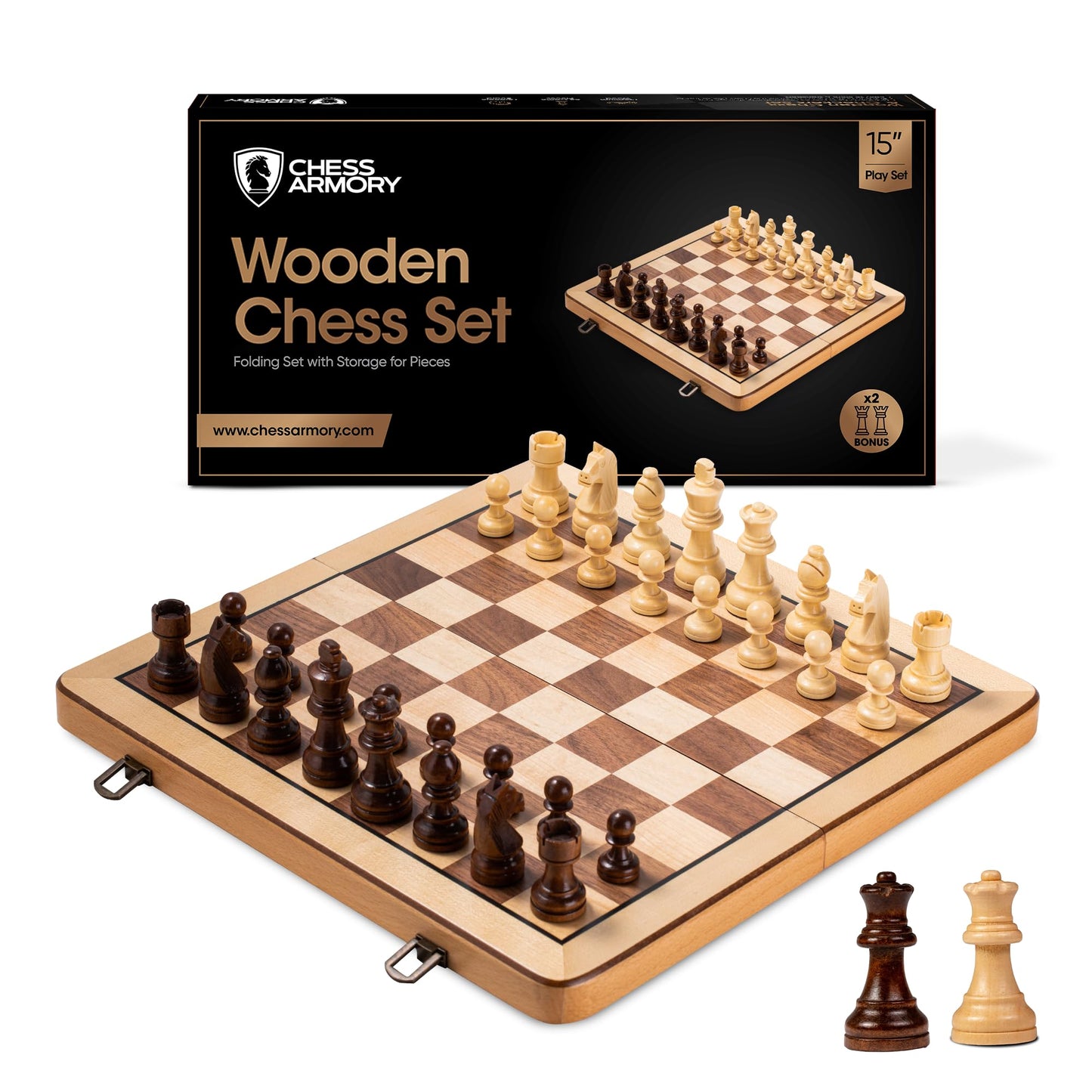 Chess protective coveringy enhanced Chess Set - Wooden Board Game with a Portable Wood Case and SeStorage for Pieces  Set for Kids and mature-themeds (Beech Wood)