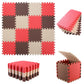Tamiplay 16 Tiles Foam Play Mat, 0.4 Inch Thicked Interlocking Floor Mats With Solid Colors, Squares Baby Play Mat, Eva Foam Puzzle Floor Mat Foam Mats For Toddlers(Red/Coffee/Beige)