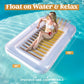 Sloosh Inflatable Tanning Pool Lounge Float  70 x 46 Suntan Tub Raft Floatie  Tanning Pool with Pillow  Personal Pool Lounger for mature-themed Summer Water Party  L-Golden White
