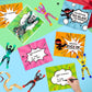 28 Packs Valentines Day Cards for Kids with Sticky Wall Climbing Men Ninja Set for Classroom,Valentines Gifts Exchange For Scho