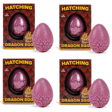 Class Collections Surprise Growing Dragon Hatch Egg Kids Novelty Toy - Pack Of 4, Pink