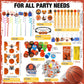Saypacck 229 Pcs Basketball Party Favors with Ball Bracelets Mini Pinball Mini Bubble Wands Straws Keychains Badges Stickers Sta