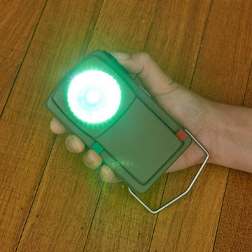 Kikkerland Huckleberry Retro Style Metal Morse Code Led Flash Light Signal Lamp Signaling Device Green Red