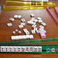 TrendyMate American Mahjong Set - 166 Premium White Tiles, Melamine, 9"x20"x3", Includes 4 Racks/Pushers & Soft Blue Carrying Bag