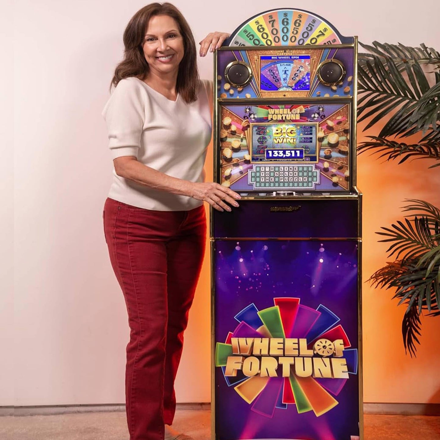 Arcade1Up Wheel Of Fortune Casinocade Deluxe Arcade Game Machine Stand Up Cabinet, 5 Ft