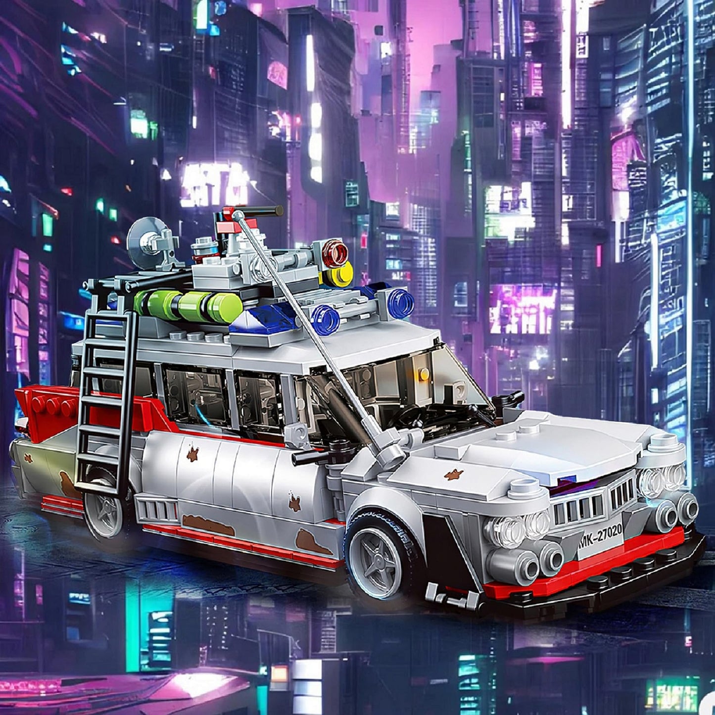 HI-REEKE Buster ECTO-1 Building Kit for mature-themed  Ghost Speed Champion Car Creator Building Blocks Toy Set Creator-605PCS