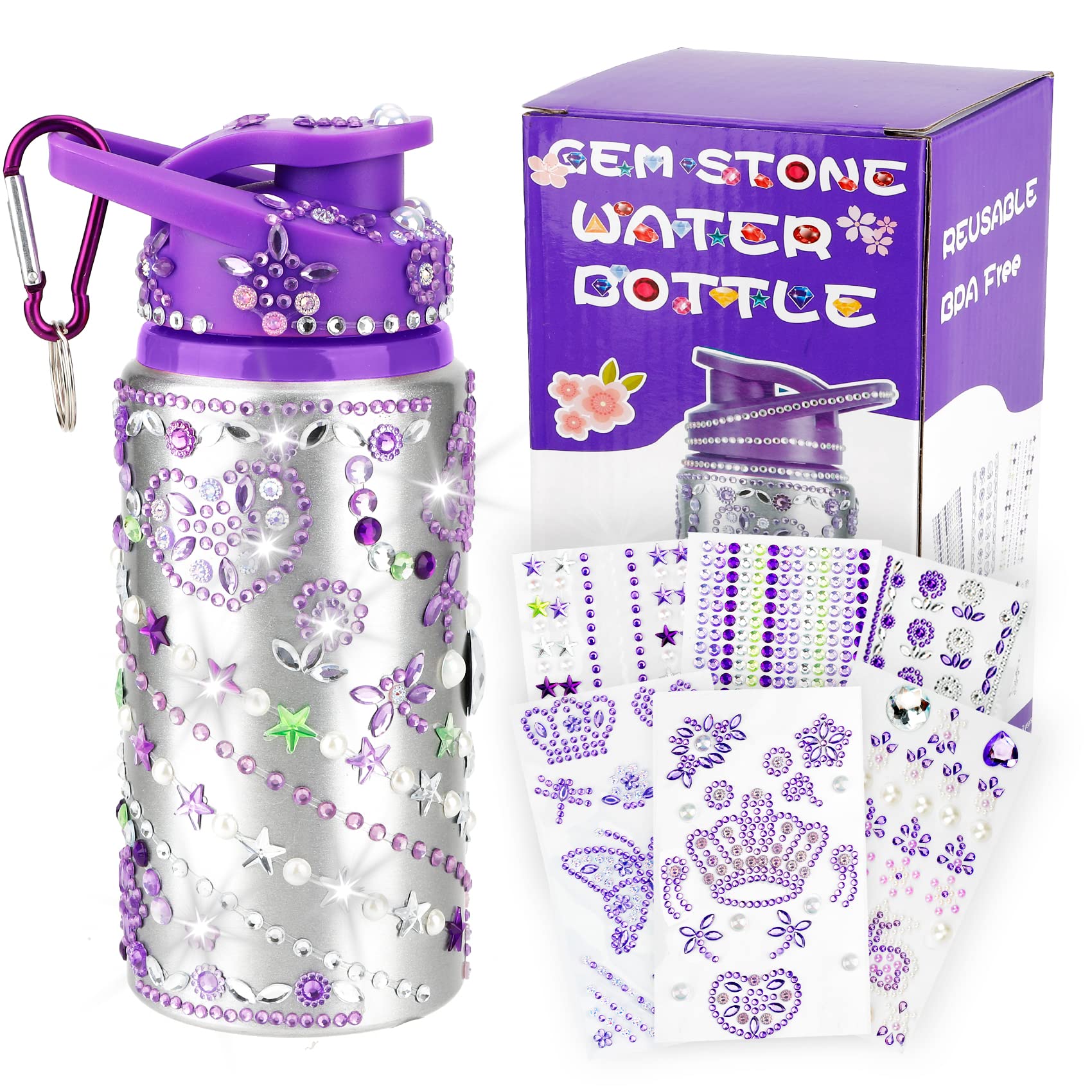 Gifts For Girls, Decorate Your Own Water Bottles With Gem Art Stickers, Personalize Birthday Gifts For Girls, Arts And Crafts Ki