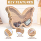 Jimzie Personalized Wooden Butterfly Piggy Bank - Clear Acrylic Butterfly Bank - Includes Letter Stickers - Large Money Bank For