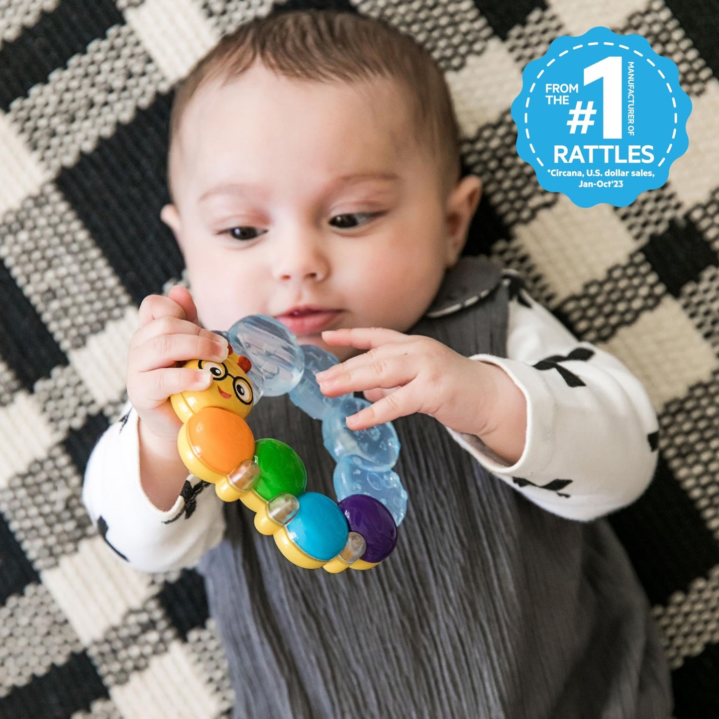Baby Einstein Teether-pillar Rattle and Chill Teething Toy, Ages 3 months +