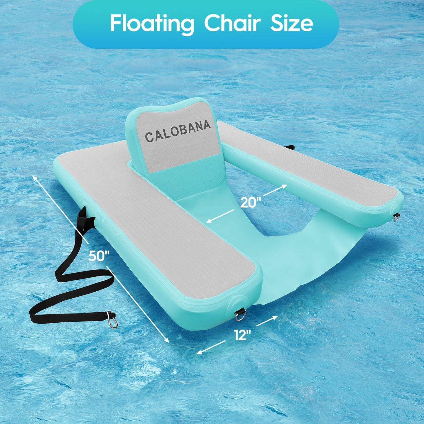Calobana 2 Pack Inflatable Floating Chair Pool Floats Adult Pool Float Chair Pool Lounger Float With Armrest Backrest For Outdoo