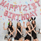 76Pcs Happy Birthday Balloon Banner, Rose Gold Balloons Letters, Personalized 16'' Mylar Foil Birthday Decorations Include 2 Set