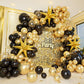 Bonropin 161Pcs Black And Gold Balloons Garland Arch Kit With Explosion Star Balloons, 5/10/12/18In Black Gold Confetti Latex Ba