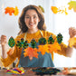 Hollowfly 80 Pcs Thanksgiving Fall Leaf Scratch Cards Autumn Maple Leaf Craft Kits Thanksgiving Party Supplies Colorful Scratch