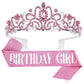 Birthday Tiara For Women, Tiara For Women Pink Rhinestone, Happy Birthday Girls Tiara For Women, Birthday Girl Crown, Birthday P