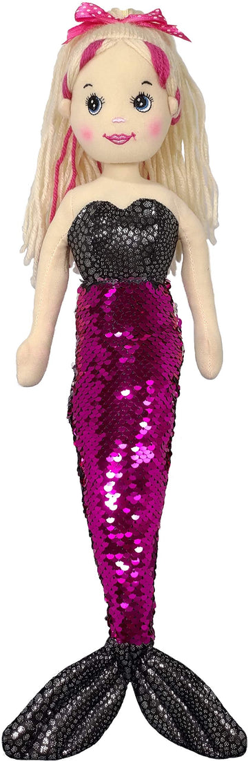 Anico 18' Colorful Mermaid With Blonde Hair With Purple/Silver Color Changing Tail