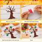 SEPGLITTER 524 Pcs Fall Crafts for Kid, Glitter Maple Leaf Stickers Pompoms Autumn DIY Self Adhesive Foam Stickers Tree Art for