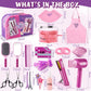 Toylink Hair Salon Pretend Play Toys For Girls 3 4 5 6 Year Old, Makeup Playset Toddler Dress Up Beauty Hair Stylist Kit With Ha