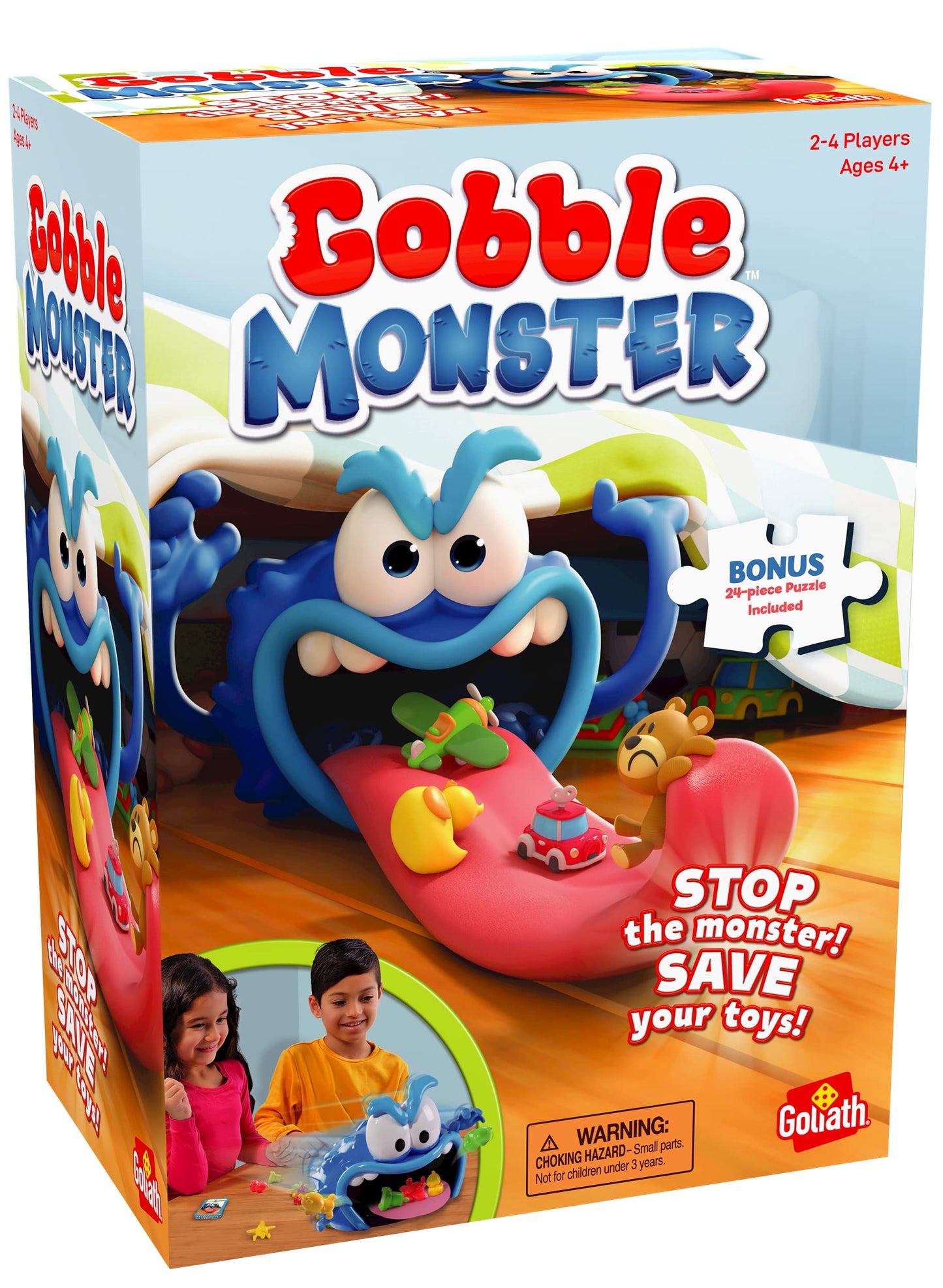 Gobble Monster Game - Save Your Toys From The Monster'S Tongue Before It'S Too Late - Includes 24-Piece Puzzle By Goliath