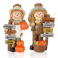 Gognome 2-Pack Thanksgiving Scarecrow Figurines With Inspirational Autumn Plaques - Durable Resin 5.5'' Thanksgiving Table Decor