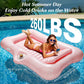 HeySplash Inflatable Pool Float Lounge, Large Pink Leaf, PVC, with Cup Holder & Pillow, Model P723314223292