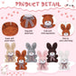 24 Pcs Mini Bunny Plush Bulk Rabbit Stuffed Animal Toy Gift Doll 3.15 Inch Keychain for Girls Boys Teens mature-themed Gift Box DIY for Baby Shower Wedding Birthday Decoration