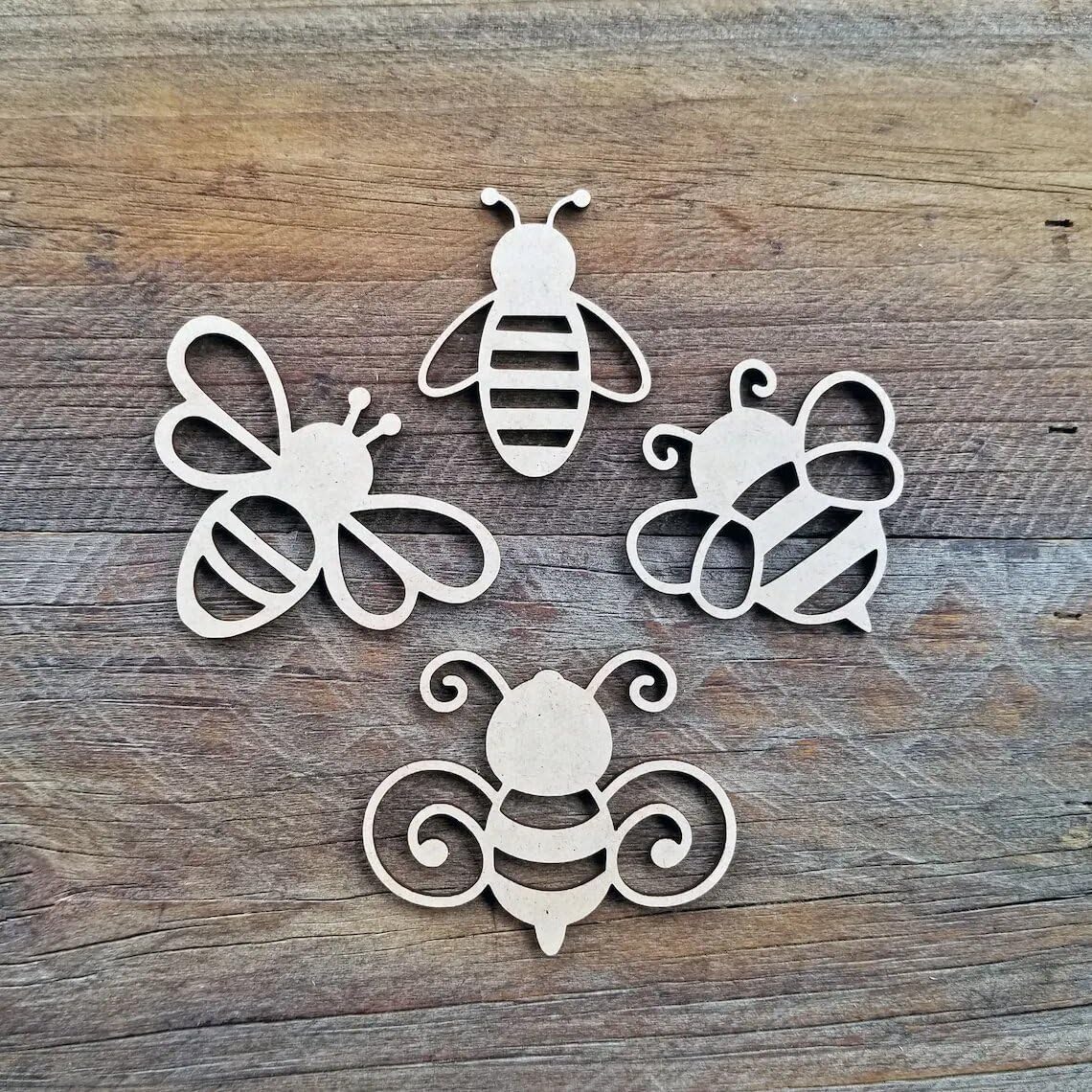Curious Button Set Of 20 Bee Unfinished Blank Wooden Cutouts Craft For ChildrenS Painting Diy Room Decoration Gift Giving Surpr