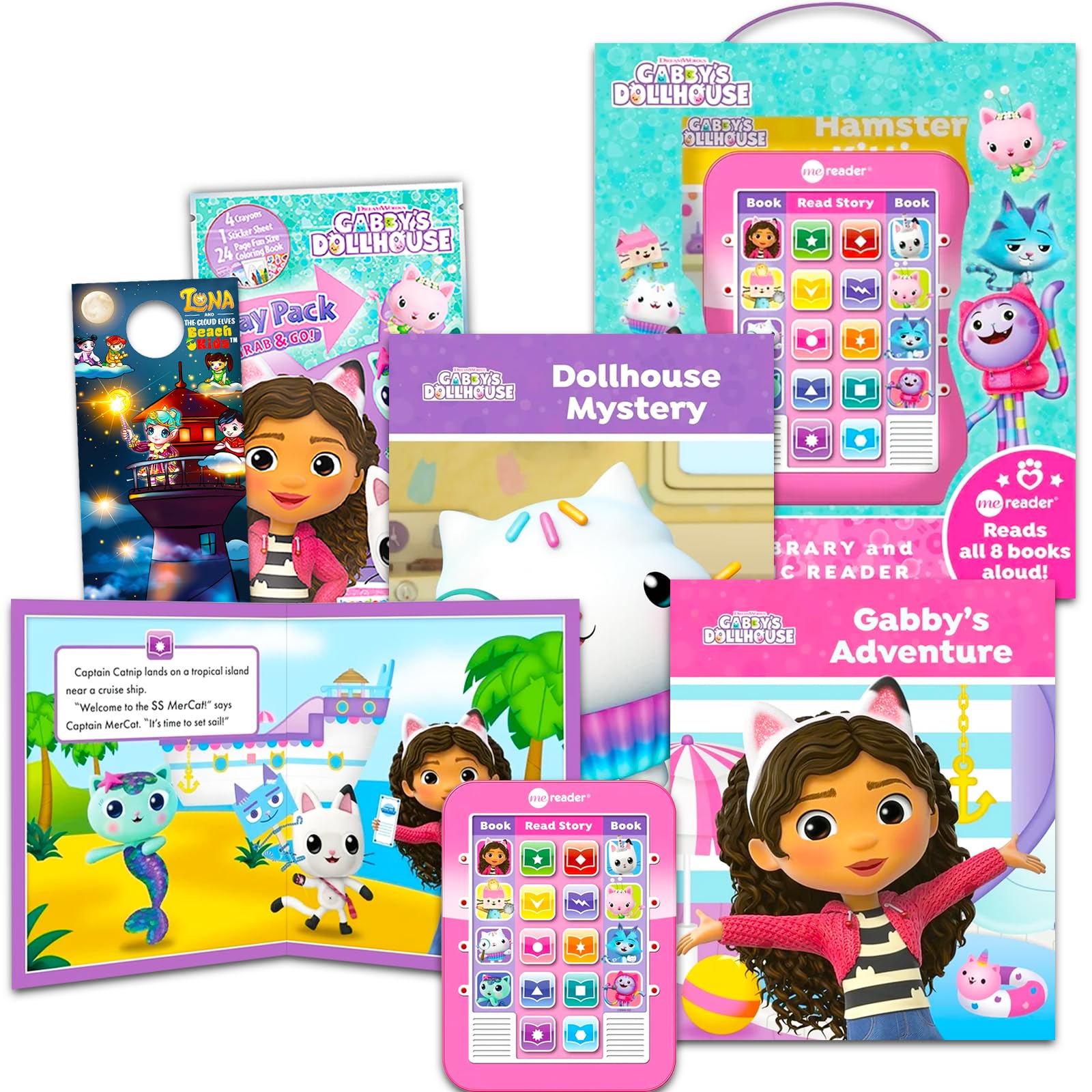 Gabby's Dollhouse Me Reader Electronic Reader 8 Book Bundle - Gabby's Dollhouse Books for Toddlers  Babies Featuring with Coloring Book  Stickers  More | Dreamworks Gabby's Dollhouse Learning Toys
