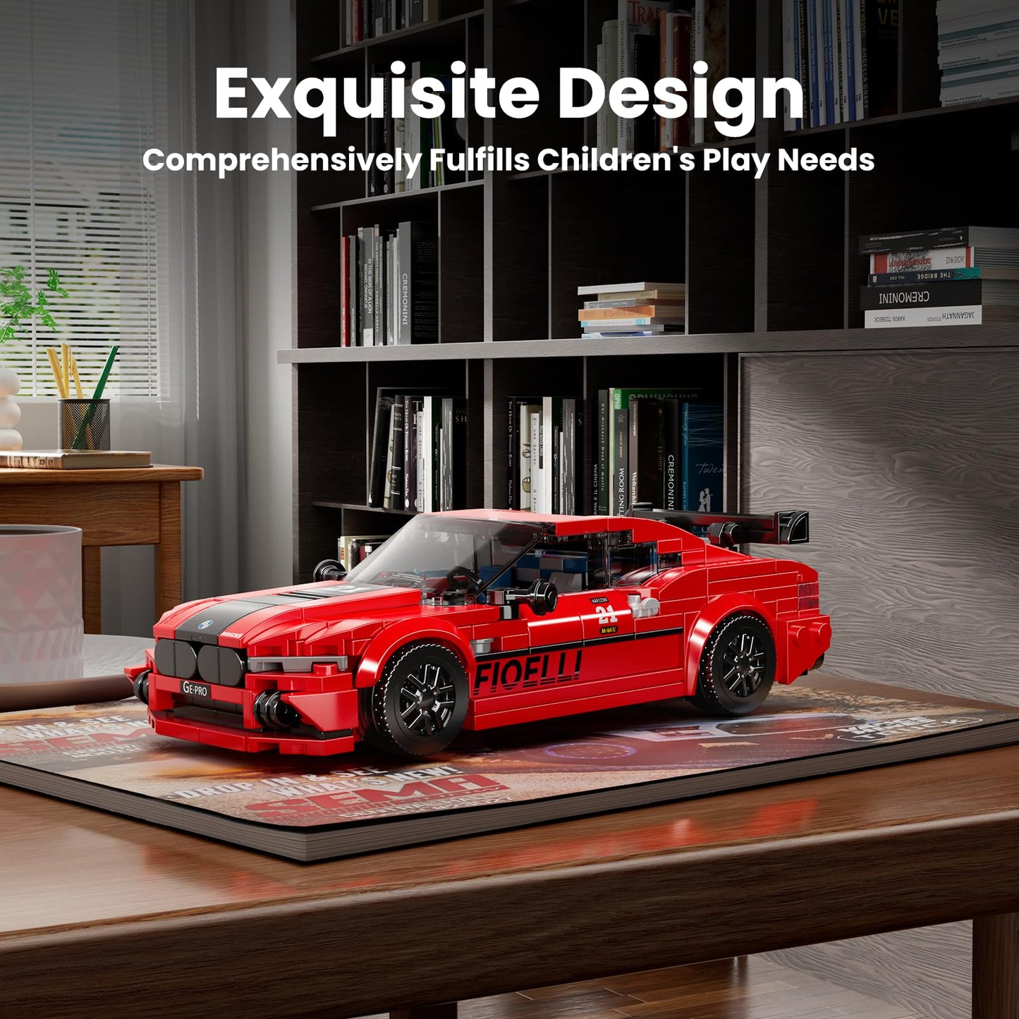 Mould King Speed Champion M8 Racing Car Building Kit with Acrylic Display Case  27072 Collectible Model Car Kits  Building Blocks Kit Racing Toy Cars for mature-themed Kids 8+(481 PCS)