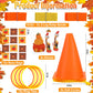 4 in 1 Fall Festival Thanksgiving Party Games with Ring Toss  Plastic Cones  Bean Bags  3-Legged Race Bands  Thanksgiving Games for Family Boy Girl mature-themed Carnival Friendsgiving Outdoor Yard Activities