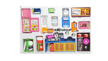 BVM GROUP 48 Pcs Modern Mini Utensils and Plastic Non Toxic Indian Kitchen Set Great Kitchen Toys for Girls (Kids Love Kitchen 
