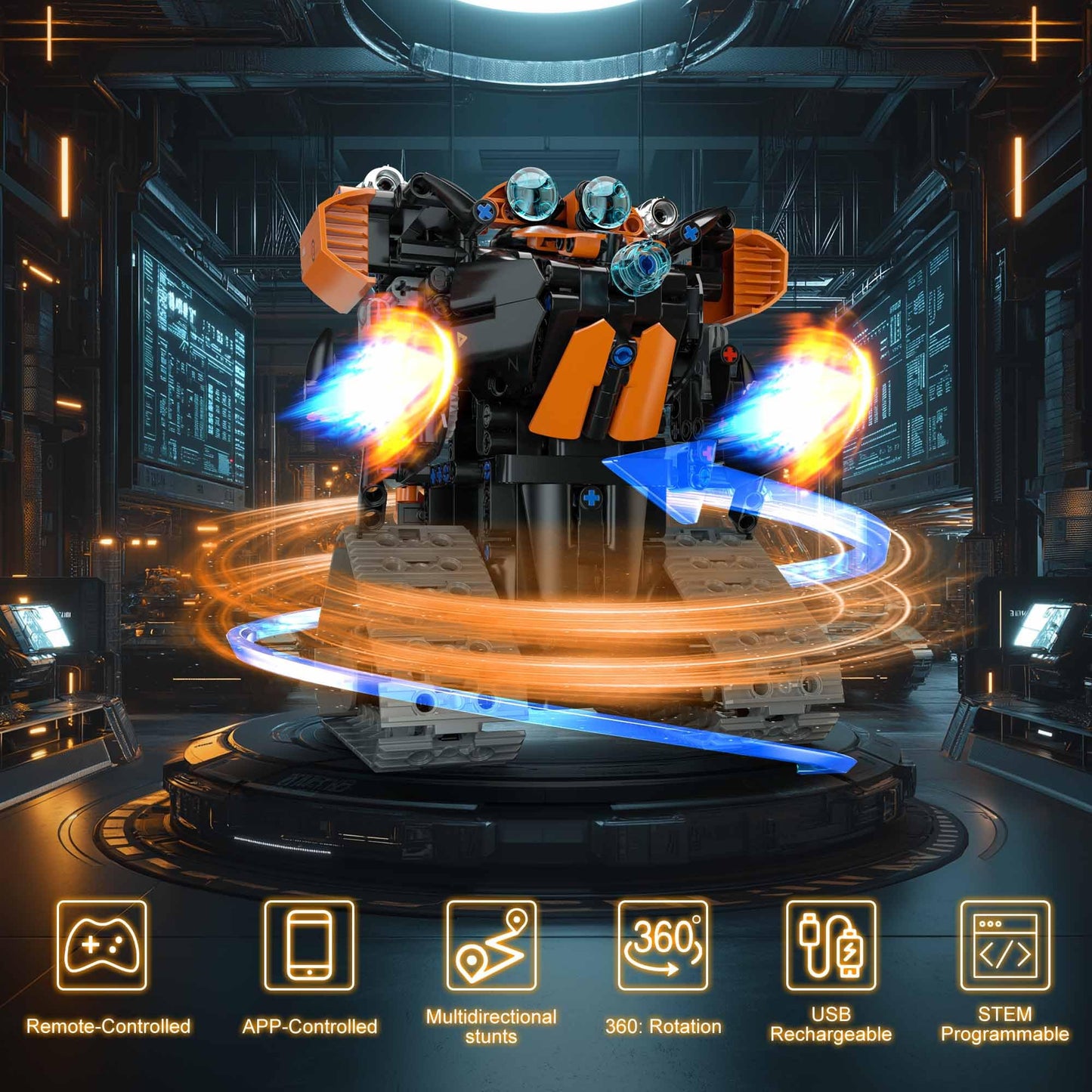 Tobsabpx Stem Building Toys For Kids 6-14, 5In1 Stem Robot Building Kit For Kid, Remote & App Controlled Tank Bulldozer Robot Bu