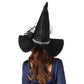 QinYing Black Halloween Costume LED Light Witch Hats for Women Steeple Top with Lamp for Party Black