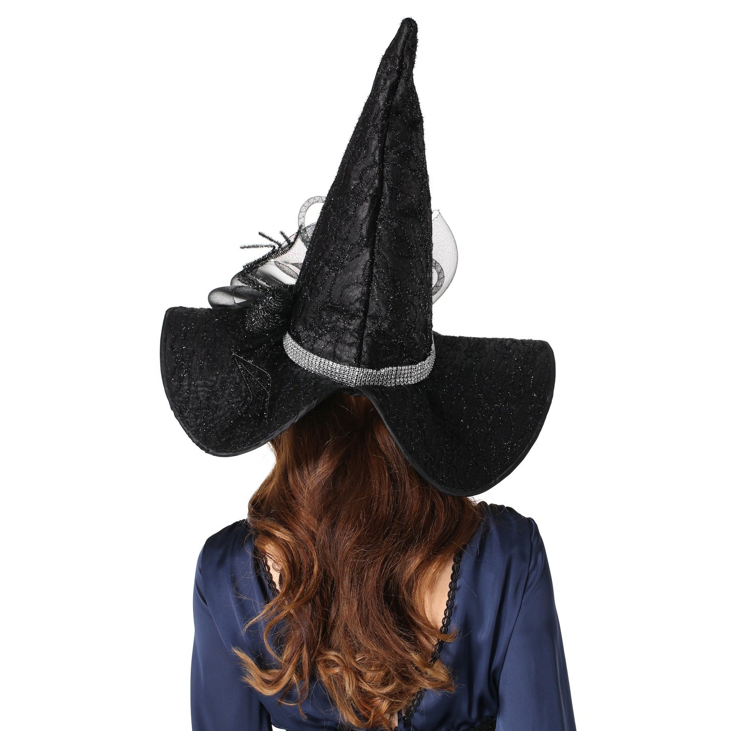QinYing Black Halloween Costume LED Light Witch Hats for Women Steeple Top with Lamp for Party Black