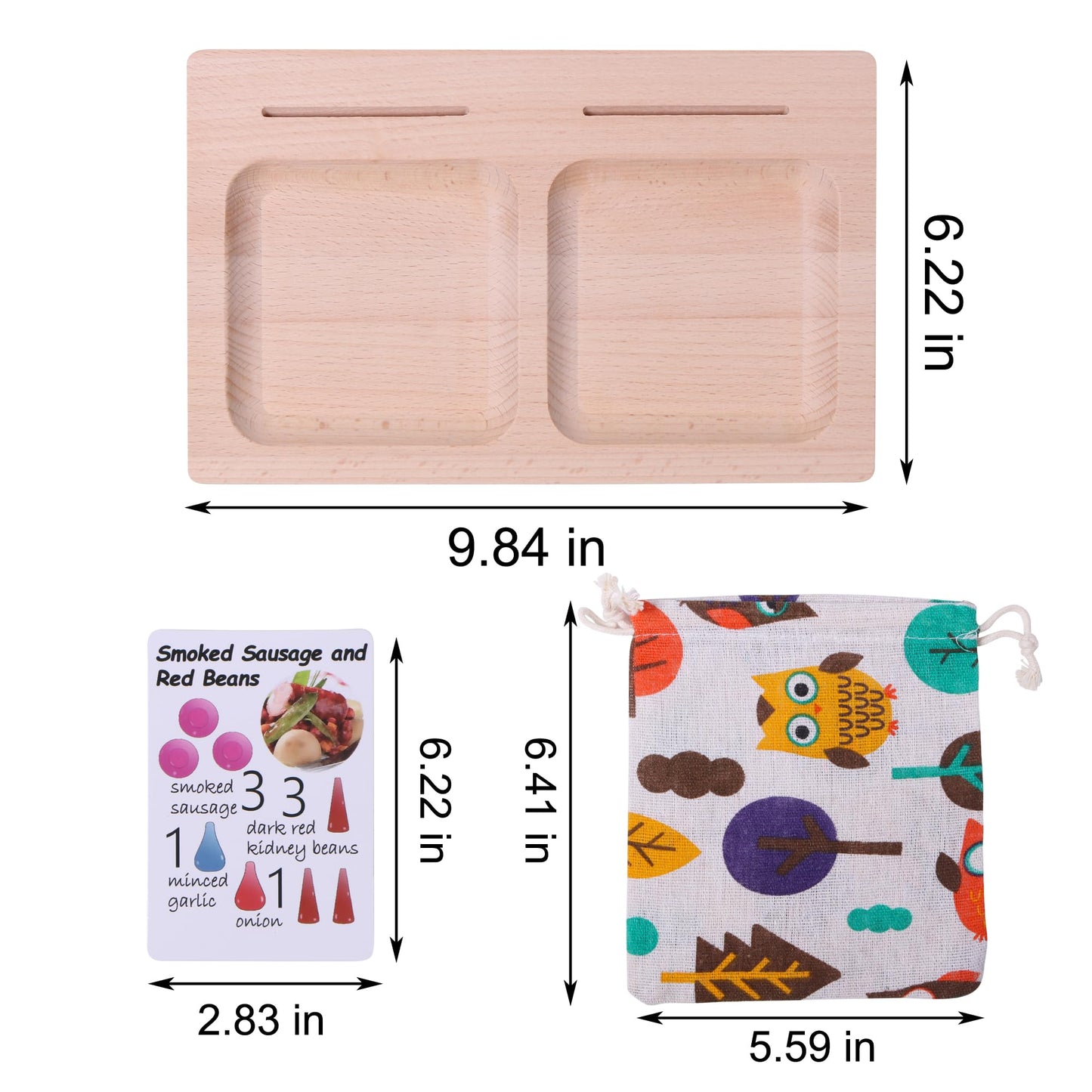Candywood Large Set Full Rainbow Color Style Wooden Loose Parts Sensory Play Toys For 3 4 5 Boys & Girls(New Board)
