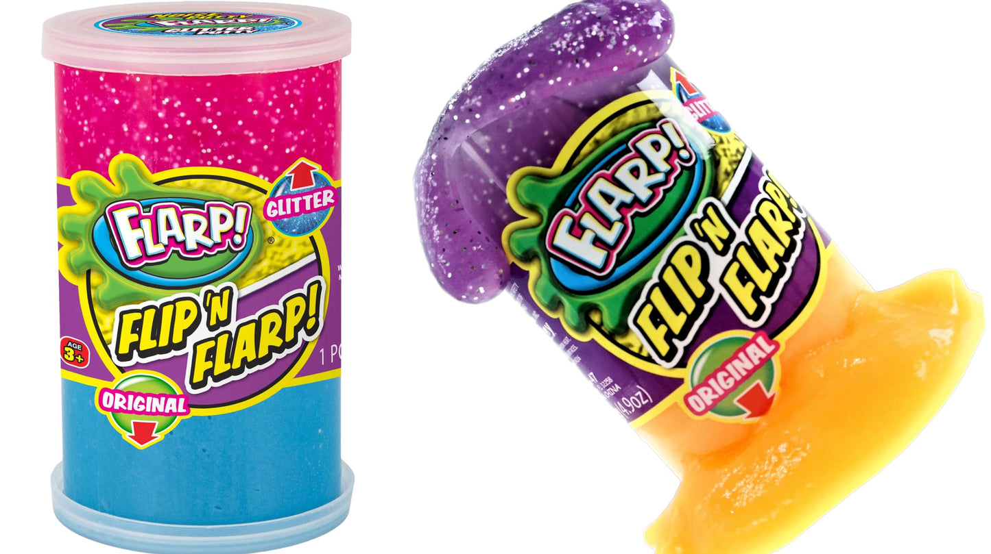 Ja-Ru Flip & Flarp Original Scented Glitter Slime Putty (12 Slime Assorted) Squishy Scented Slime For Kids & Adults. Rainbow Slime Cloud Stress Relief Fidget Toy. Bulk Gift Party Favor. 047-12S